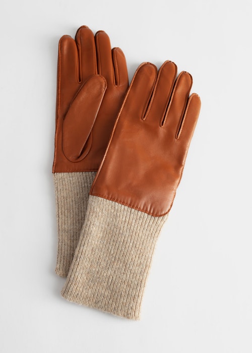 & Other Stories, Ribbed Cuff Leather Gloves, £55