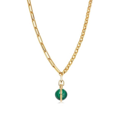 Missoma, Gold Deconstructed Axiom Malachite Chain Necklace, Was £285, Now £213.75