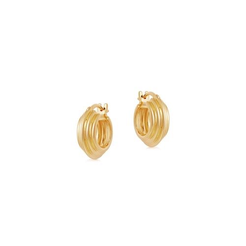 Missoma, Lucy Williams Gold Mini Ridge Hoop Earrings, Was £79, Now £59.25