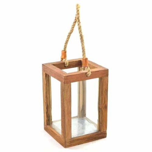 SMALL OUTDOOR TEAK GARDEN LANTERN