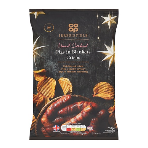 Co-op Irresistible Pigs in Blankets Hand Cooked Crisps, £1.70