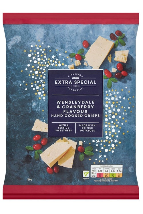 ASDA Extra Special Wensleydale & Cranberry Hand Cooked Crisps Sharing Crisps, 80p