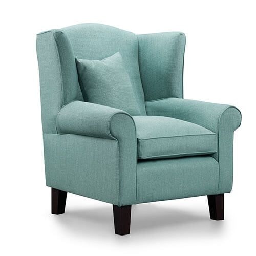 duck egg fabric wingback chair