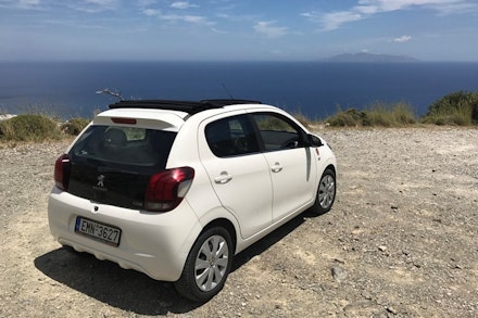 A white Peugeot 108 in Europe A white Peugeot 108 in Europe