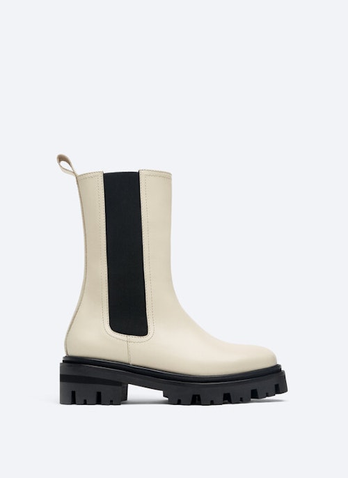 Uterque, Leather Sock Ankle Boots With Track Sole, £185