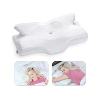 Elviros Cervical Contour Memory Foam Pillow for Neck Pain Orthopedic Neck Pillow for Shoulder Pain Ergonomic Head Neck Support