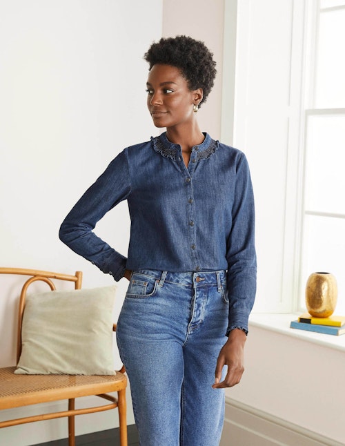 Boden, Caitlin Smocked Shirt, WAS £65, NOW £39