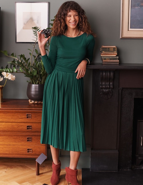 Boden, Catherine Jersey Pleated Dress, WAS £98, NOW £49