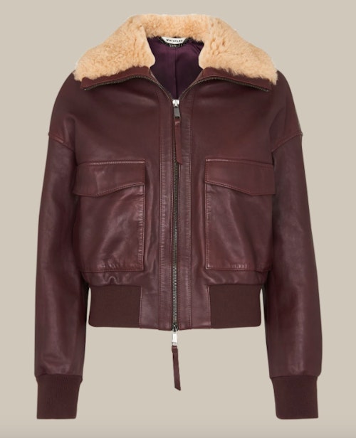 Whistles, Shearling Collar Bomber Jacket, £349
