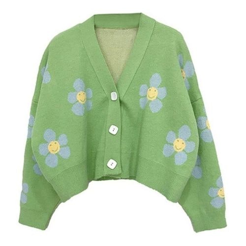 Womenu2019s Y2K Floral Knitted Cardigan