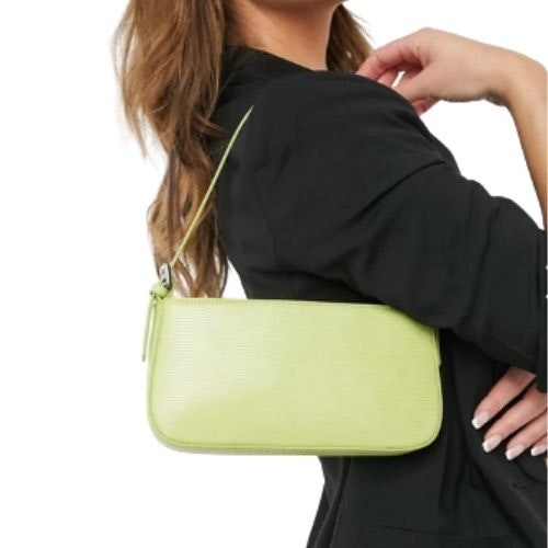 Mango moc snake 90s shoulder bag in lime