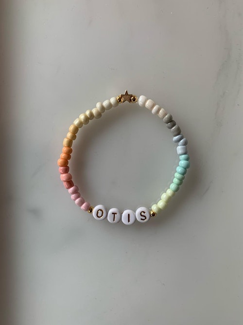 EMME Bracelets, Personalised Pastel Rainbow Bracelet Name, £12