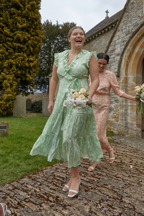 Minnie Wrap Dress In Mint, £315
