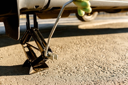 scissor jack in use scissor jack in use