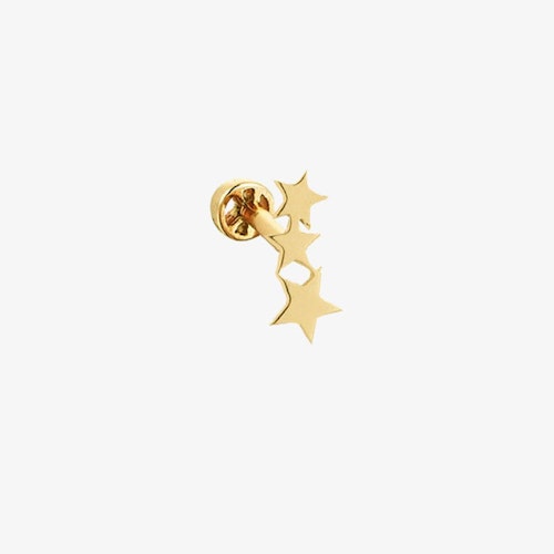 The Alkemistry, Kismet by Milka 14ct yellow gold 3 star plain screw flatback, £150