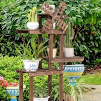 Outdoor Wooden Flower Rack