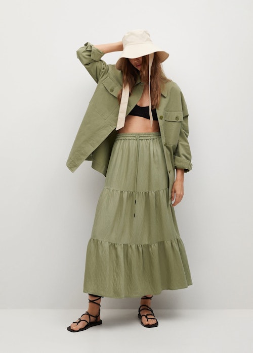 Midi ruffles skirt