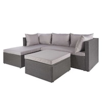 Anthracite Rattan Sofa With Cover