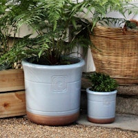 Oxford Blue Glazed Planters