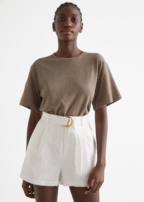 & Other Stories, Belted Linen Pleat Shorts, £55