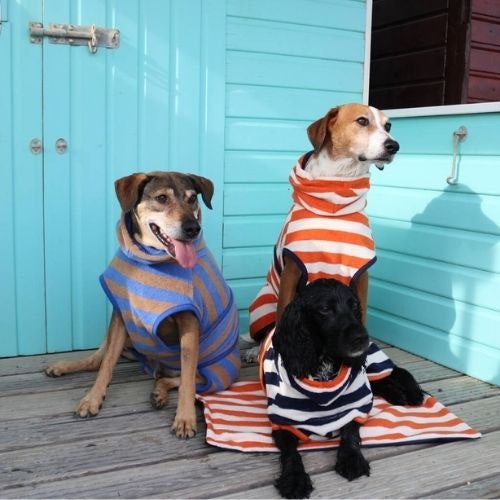 Harbour Hounds Dog Drying Robe Striped