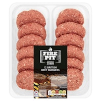Tesco Fire Pit 12 Beef Burgers