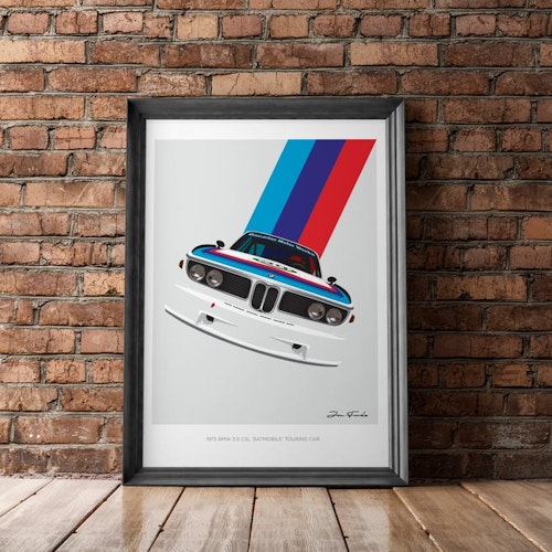 1973 BMW 3.0 CSL 'Batmobile' Touring Car Poster Print