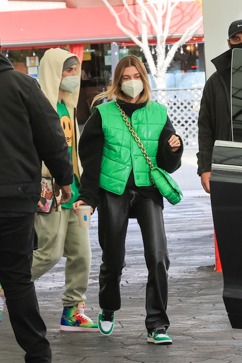 6. Hailey's Puffer Neon Look
