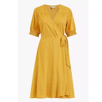 Yumi Broderie Anglaise Tie Front Wrap Dress