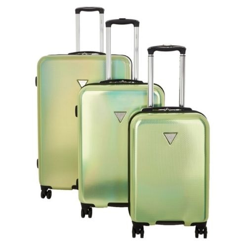 GUESS Green Metallic Mettler Hardshell Suitcases