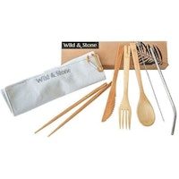 Wild & Stone Organic Reusable Bamboo Picnic Cutlery Set