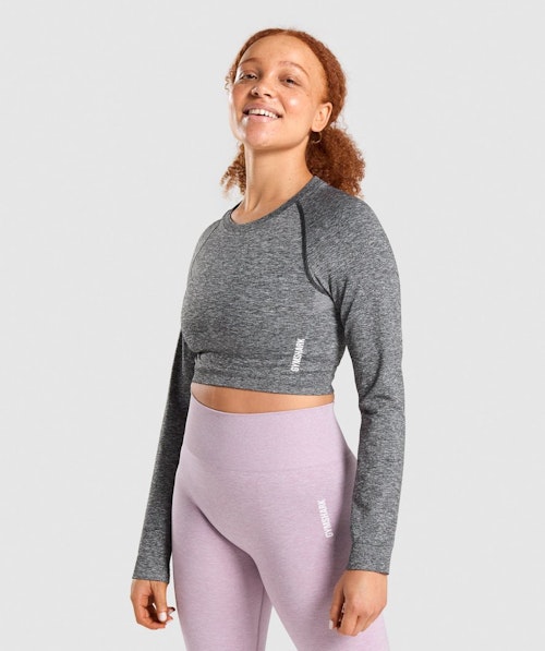 Adapt Marl Seamless Crop Top