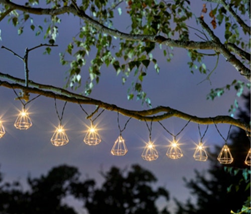 Solar Metal cage Solar-powered Warm white 10 LED Outdoor String lights