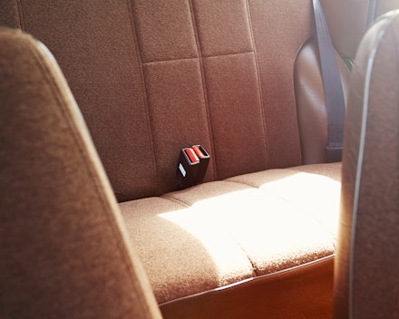 The rear seats of a car The rear seats of a car
