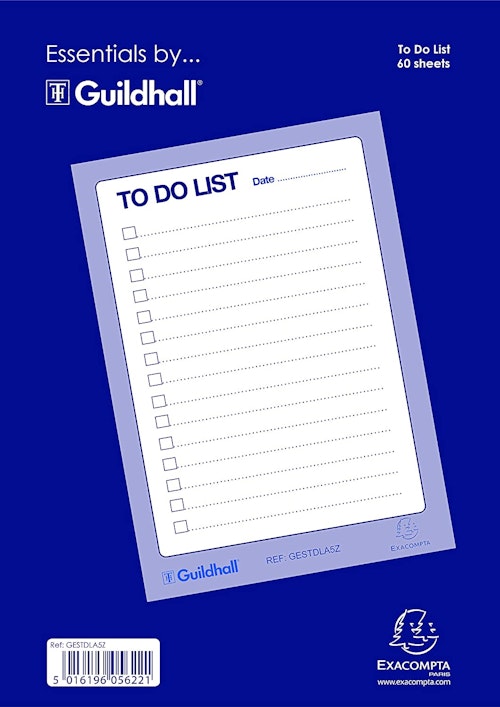Exacompta, Guildhall Essentials To Do List Pad, WAS £2.99 NOW £1.99