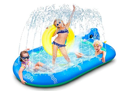 Paddling Pool for Kids Large Inflatable Baby Swimming Pool 3 In 1 Sprinkler Wading Pools 170x110cm