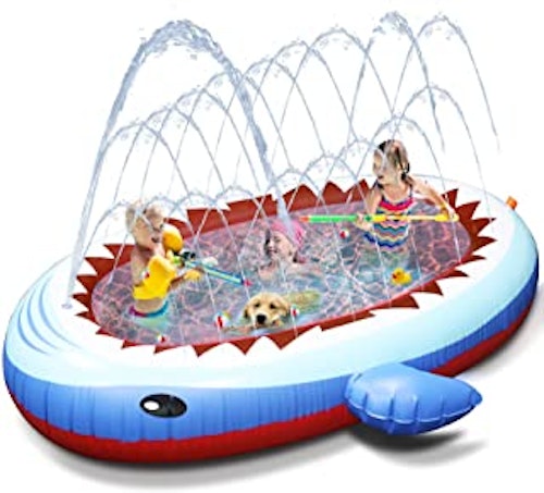 Tobeape Sprinkler Pad Inflatable Sprinkler Paddling Pool for Kids, Large Inflatable Swimming Wading Pool, 170cm