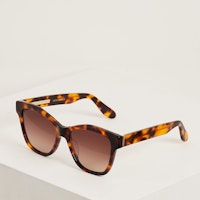 Havana Tortoiseshell Brown Acetate Square Sunglasses