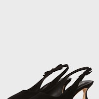 Suede Kitten Heel Pointed Slingback Shoes