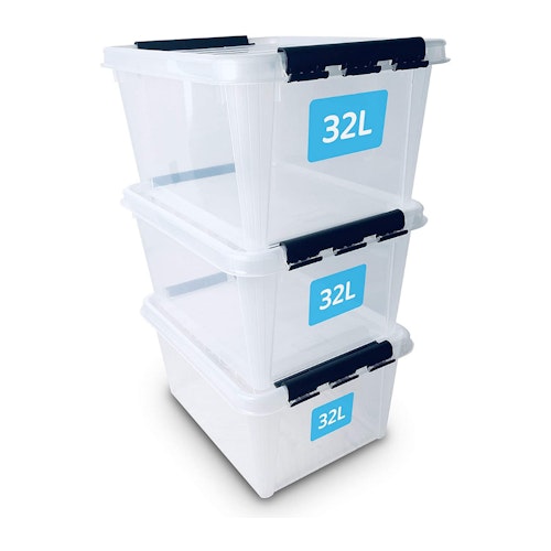 SmartStore 32L Clear Plastic Storage Boxes with Lid