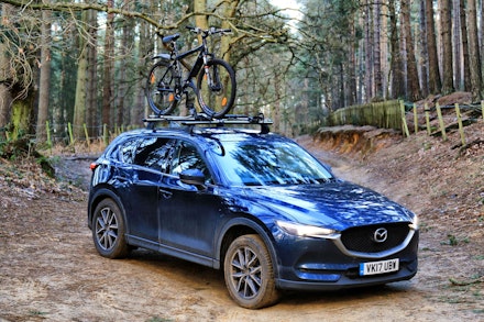 bike rack on the roof of a Mazda CX-5 bike rack on the roof of a Mazda CX-5