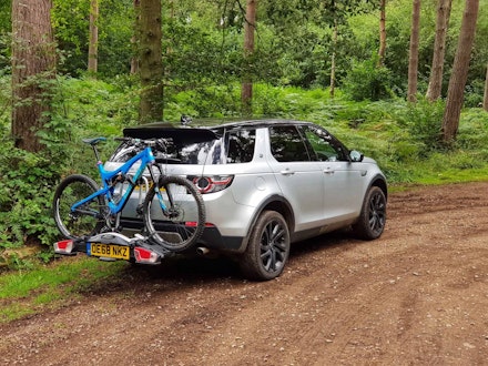 Tow bar bike rack on a Land Rover Discovery Sport Tow bar bike rack on a Land Rover Discovery Sport