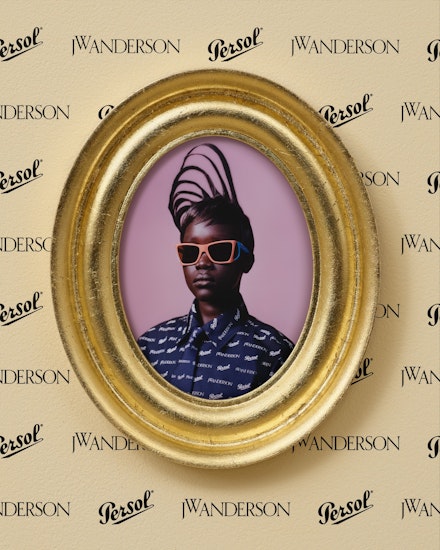 A model in the campaign for JW Anderson x Persol A model in the campaign for JW Anderson x Persol