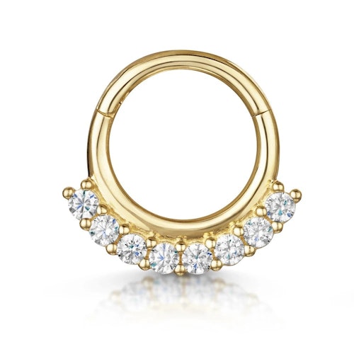 Laura Bond, 9k Yellow Gold Crystal Hoop, £95
