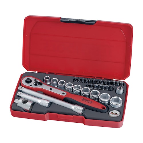 Teng T3834 3/8-Inch Square Drive Socket And Bit Set