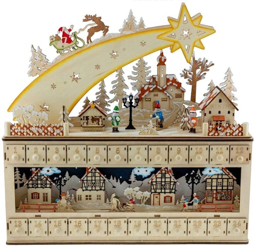 Shooting Star Snowy Village 24 Day Advent Calendar by Clever Creations