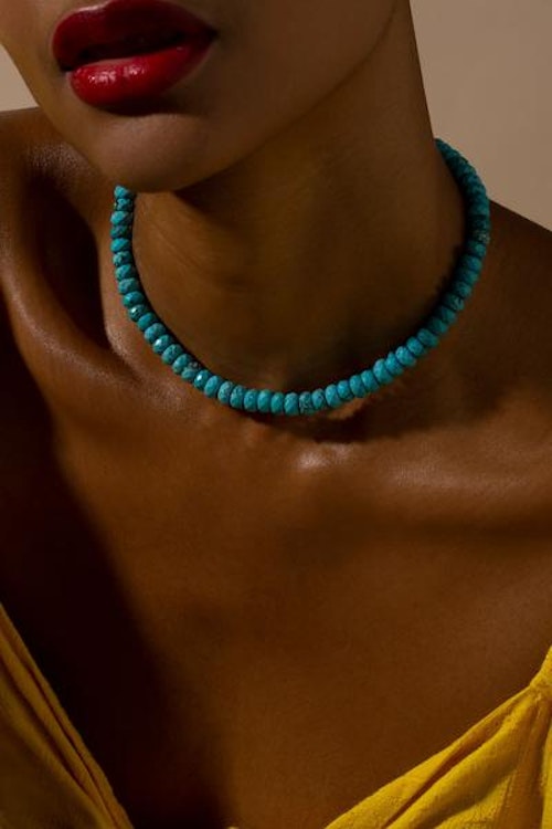 Aurum + Grey, Turquoise Nugget Necklace, £150