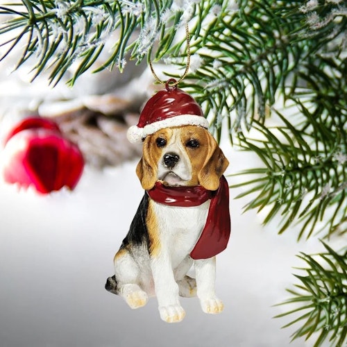 Beagle Dog Holiday Hanging Figurine Ornament