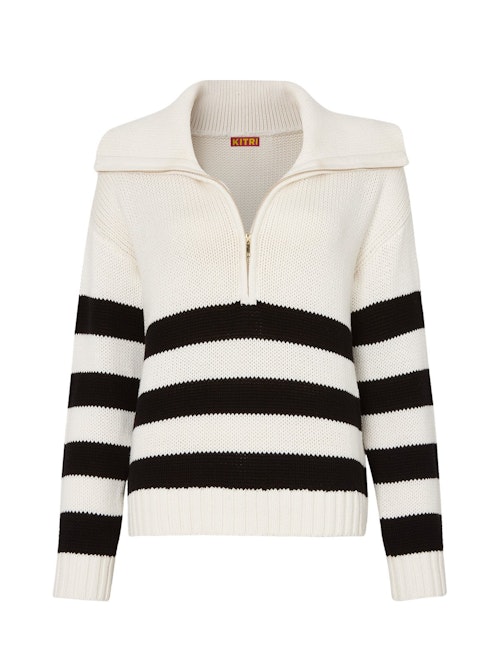 Kitri x Jessie Bush, Quarter Zip Stripe Sweater, £125