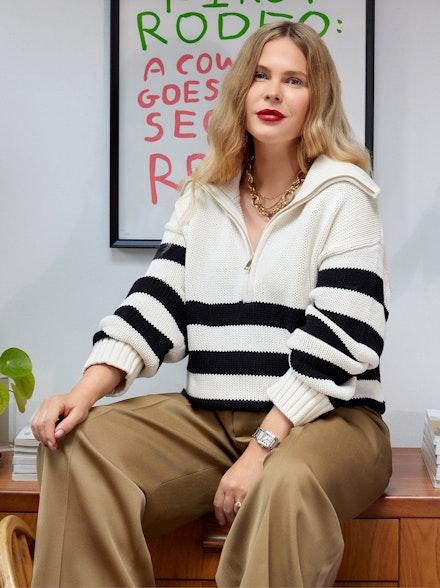 jessie bush kitri striped polo sweater jessie bush kitri striped polo sweater